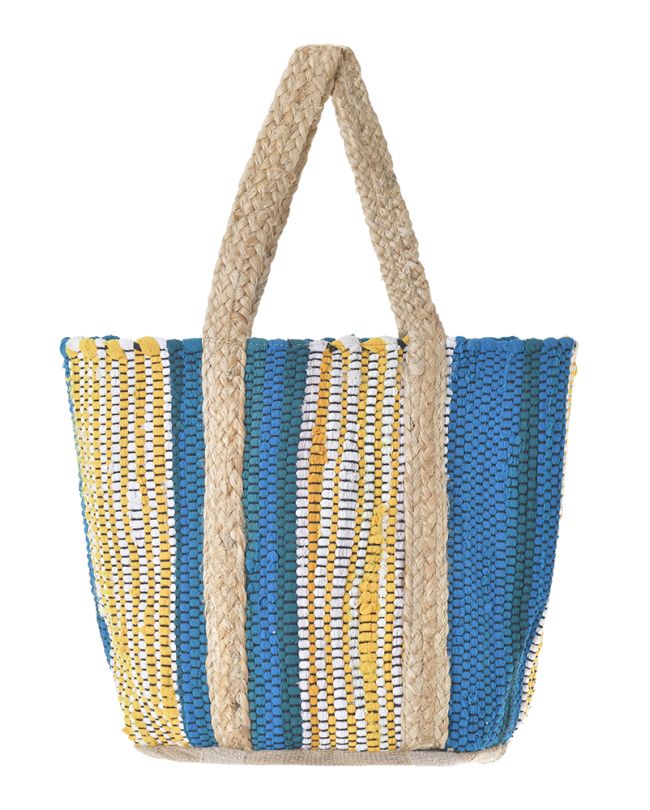 ΤΣΑΝΤΑ ΑΠΟ ΓΙΟΥΤΑ ΣΚΟΥΡΟ ΜΠΛΕ/ΠΡΑΣΙΝΗ/ΚΙΤΡΙΝΗ/ΛΕΥΚΗ 32X40X28 (100% ΓΙΟΥΤΑ)