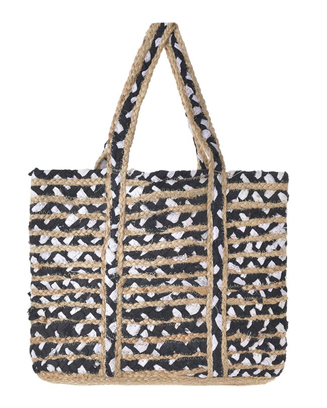 ΤΣΑΝΤΑ ΑΠΟ ΓΙΟΥΤΑ ΜΑΥΡΗ/ΛΕΥΚΗ 38X31X15 (100% ΓΙΟΥΤΑ)