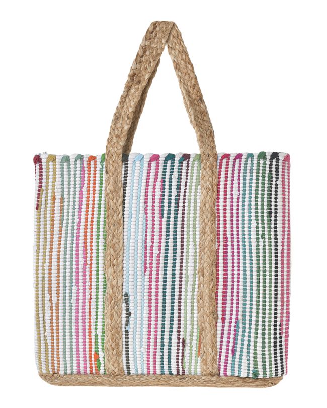 JUTE BAG IN MULTICOLOR 38X31X15 (100% JUTE)