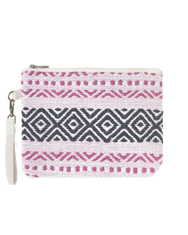 FABRIC MINI BAG IN PINK/BLACK COLOR 25X20 (100%COTTON)