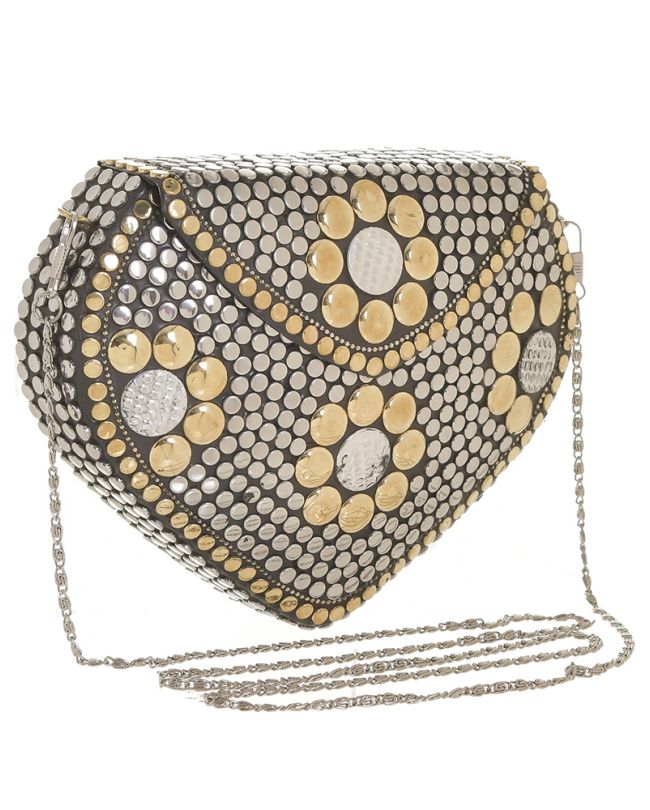 METALIC MINI BAG IN SILVER/GOLD COLOR WITH CHAIN 19Χ5Χ14/54