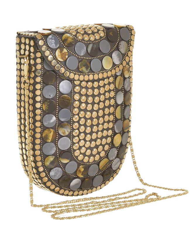 METALIC MINI BAG IN GOLD/GREY COLOR WITH CHAIN 13X4X18/58