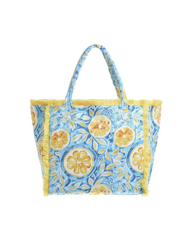 ΤΣΑΝΤΑ ΥΦΑΣΜΑΤΙΝΗ ΤΥΡΚΟΥΑΖ ΜΕ ΚΙΤΡΙΝΑ ''ΛΟΥΛΟΥΔΙΑ''