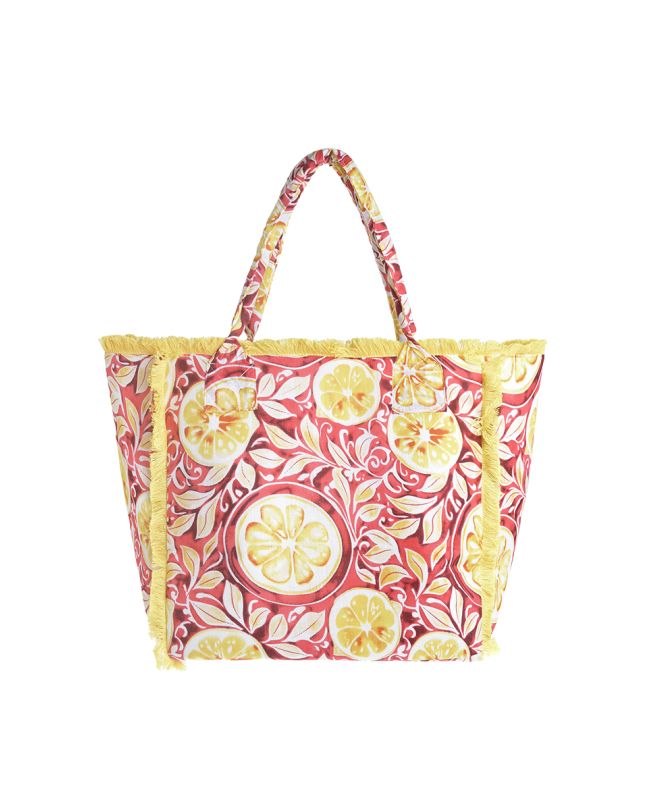 ΤΣΑΝΤΑ ΥΦΑΣΜΑΤΙΝΗ ΚΟΚΚΙΝΟ ΜΕ ΚΙΤΡΙΝΑ ''ΛΟΥΛΟΥΔΙΑ''