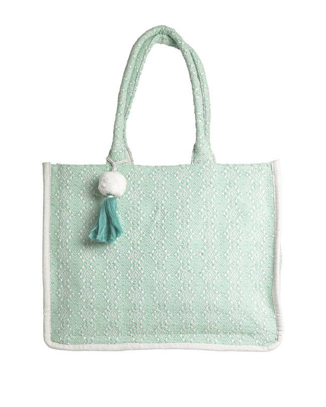 ΤΣΑΝΤΑ ΥΦΑΣΜΑΤΙΝH ΣΕ ΓΑΛΑΖΙΟ ΧΡΩΜΑ (65% COTTON 35% POLYESTER)