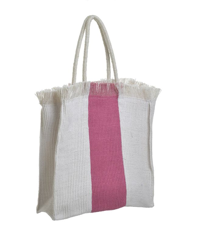 ΤΣΑΝΤΑ ΨΑΘΙΝΗ ΛΕΥΚΗ/ΡΟΖ 35X14X42/58 (100% JUTE)