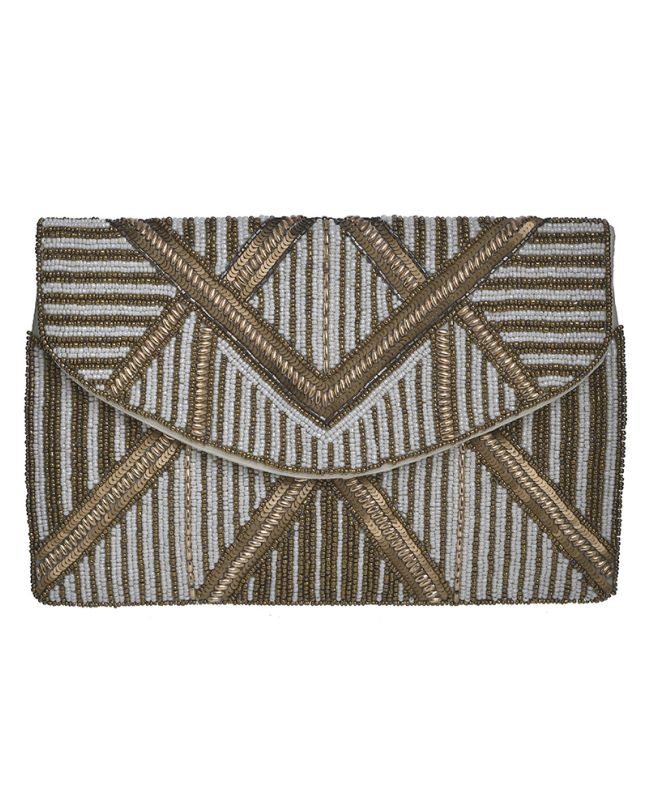 MINI BAG IN BEIGE COLOR WITH GOLD/GOLD BEADS