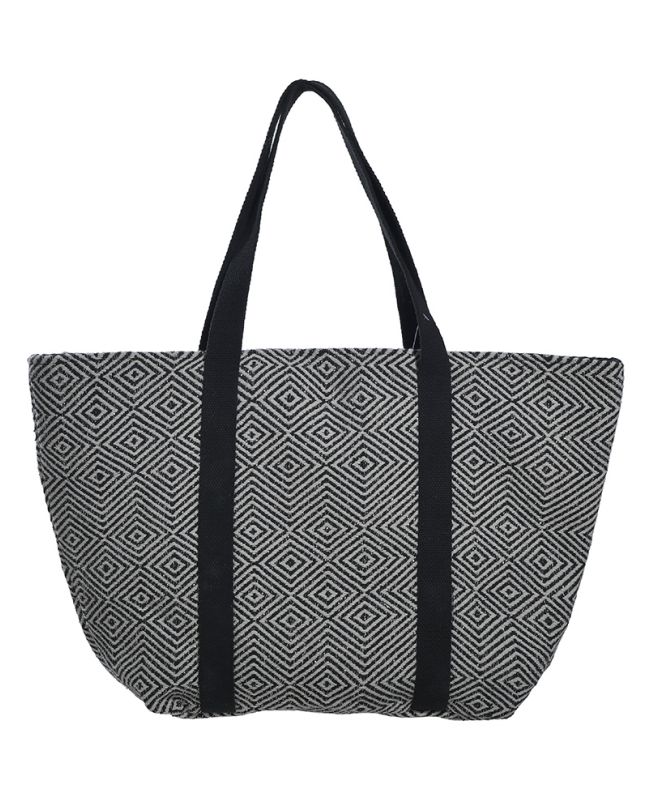 FABRIC BAG IN BEIGE/BLACK COLOR WITH LUREX