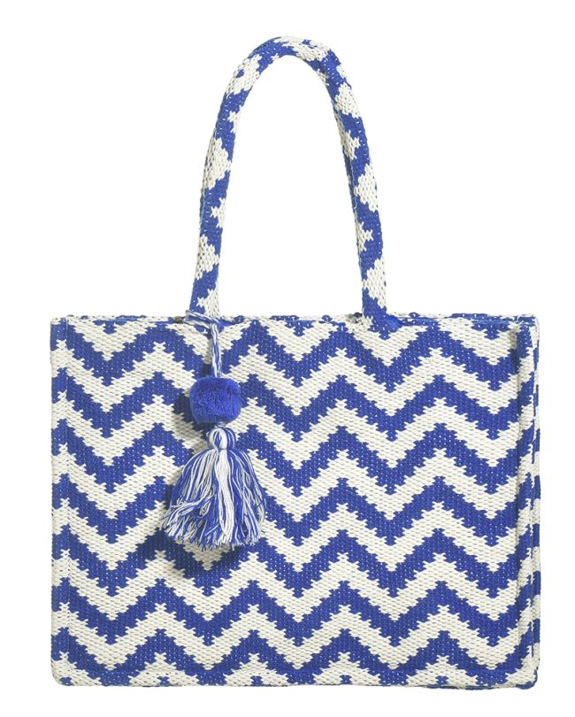 FABRIC BAG IN BLUE COLOR (50% COTTON 50% POLYESTER, LINING:100% POLYESTER)