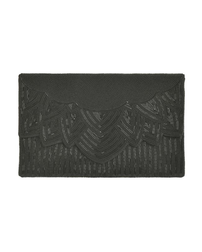 MINI BAG IN BLACK COLOR WITH BEADS (100%COTTON, LINING:100% POLYESTER)