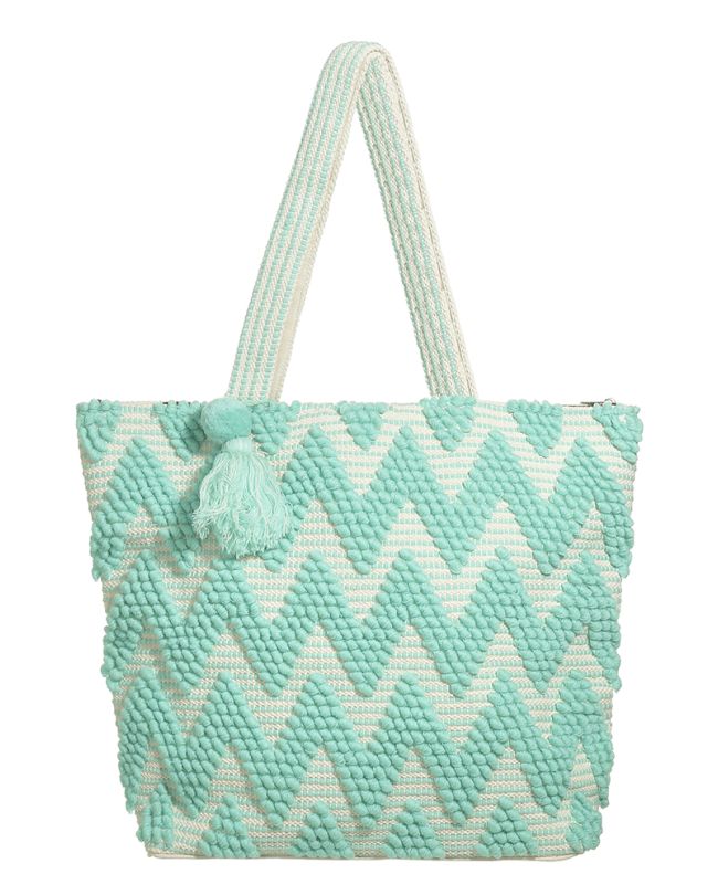 FABRIC BAG IN TURQUOISE COLOR (50%COTTON 50%POLYESTER, LINING:100% POLYESTER)