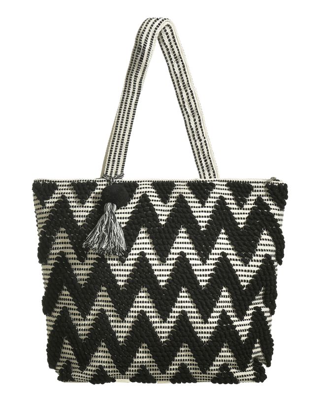FABRIC BAG IN BLACK COLOR (50%COTTON 50%POLYESTER, LINING:100% POLYESTER)