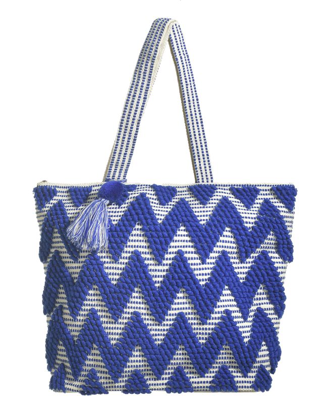FABRIC BAG IN BLUE COLOR (50%COTTON 50%POLYESTER, LINING:100% POLYESTER)