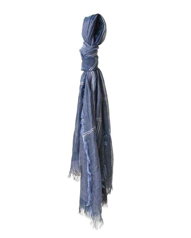 SCARF/PAREO IN NAVY COLOR 90Χ190 (VISCOSE)