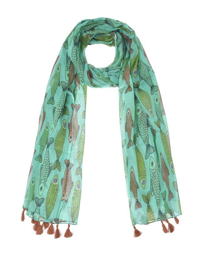 ΦΟΥΛΑΡΙ/ΠΑΡΕΟ ΠΡΑΣΙΝΟ ΜΕ ΨΑΡΙΑ ΚΑΙ ΦΟΥΝΤΑΚΙΑ180Χ100 (100% COTTON)