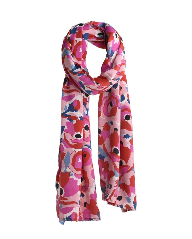 SCARF ΙΝ RED/FUCHSIA  COLOR 180X60 (100% CREPE)