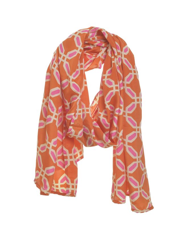 ΦΟΥΛΑΡΙ ΣΕ ΠΟΡΤΟΚΑΛΙ/ΡΟΖ ΧΡΩΜΑ 180X60 (100% CREPE)