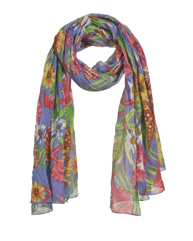 SCARF/PAREO IN BLUE/RED COLOR 110Χ180 (100% COTTON)