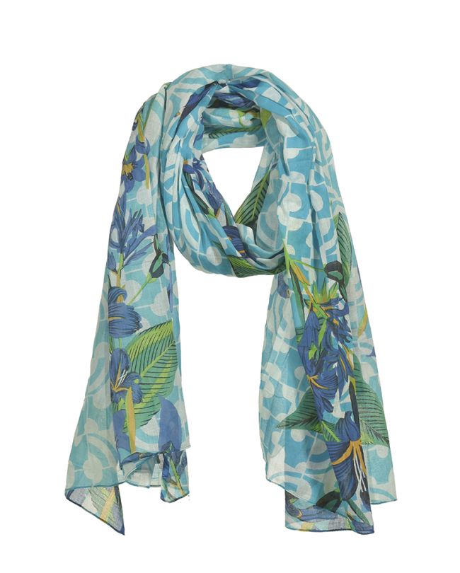 SCARF/PAREO IN BLUE COLOR 110Χ180 (100% COTTON)