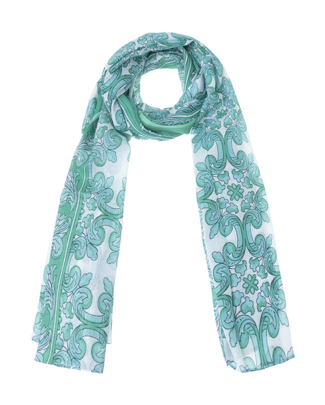 SCARF/PAREO IN GREEN COLOR 110Χ180 (100% COTTON)