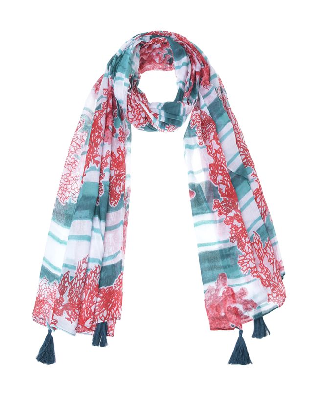 ΦΟΥΛΑΡΙ/ΠΑΡΕΟ  ΛΕΥΚΟ ΜΕ ΚΟΚΚΙΝΟ/ΡΟΖ ΚΕΝΤΗΜΑΤΑ  (100%COTTON)