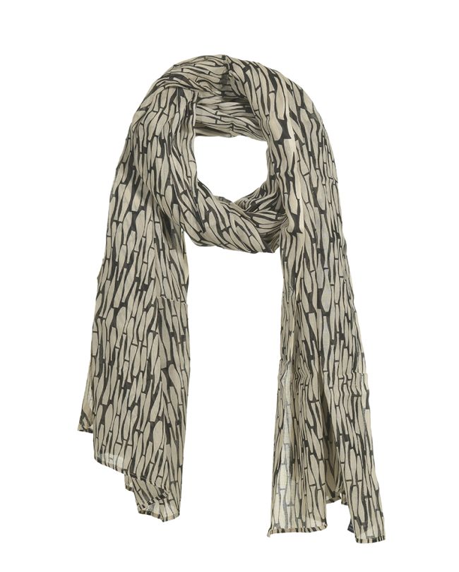 SCARF/PAREO IN BLACK/BEIGE COLOR 110Χ180 (100% COTTON)