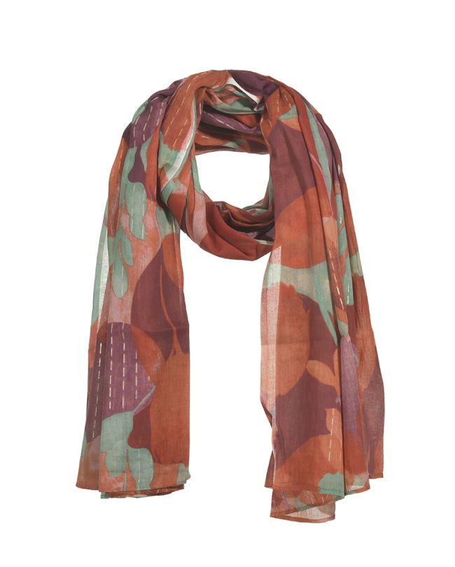 SCARF/PAREO ΙΝ RED/PINK COLOR 110Χ180 (100% COTTON)