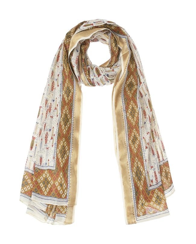 ΦΟΥΛΑΡΙ/ΠΑΡΕΟ ΕΚΡΟΥ ΜΕ ΜΠΛΕ/ΚΟΚΚΙΝΑ ΨΑΡΙΑ 100X180 (100% COTTON)