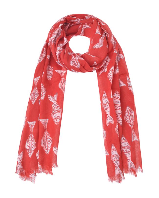 ΦΟΥΛΑΡΙ/ΠΑΡΕΟ ΣΕ ΚΟΚΚΙΝΟ ΜΕ ΛΕΥΚΑ ΨΑΡΙΑ 100Χ180 (100% COTTON)