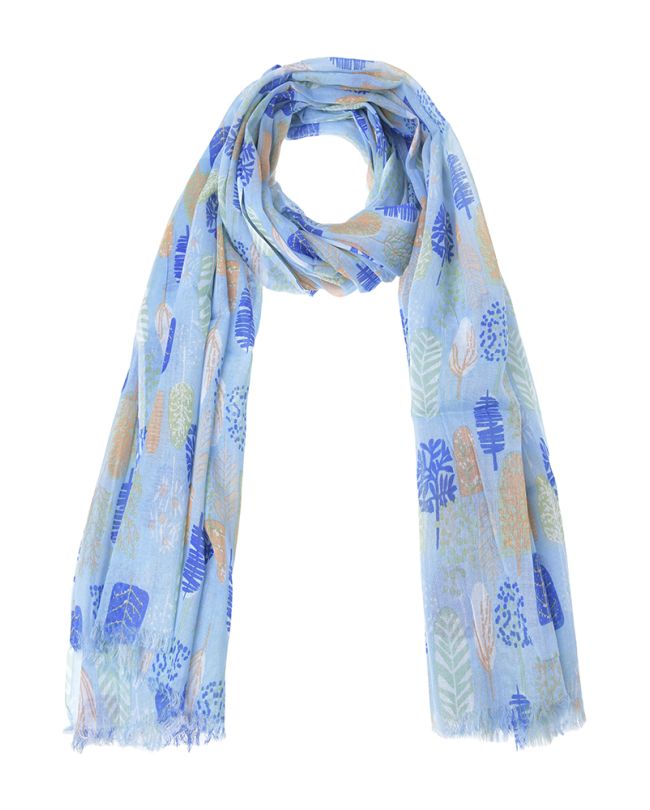 ΦΟΥΛΑΡΙ/ΠΑΡΕΟ ΣΕ ΓΑΛΑΖΙΟ ΜΕ ΠΟΛΥΧΡΩΜΑ 'ΦΥΛΛΑ' 100Χ180 (100% COTTON)