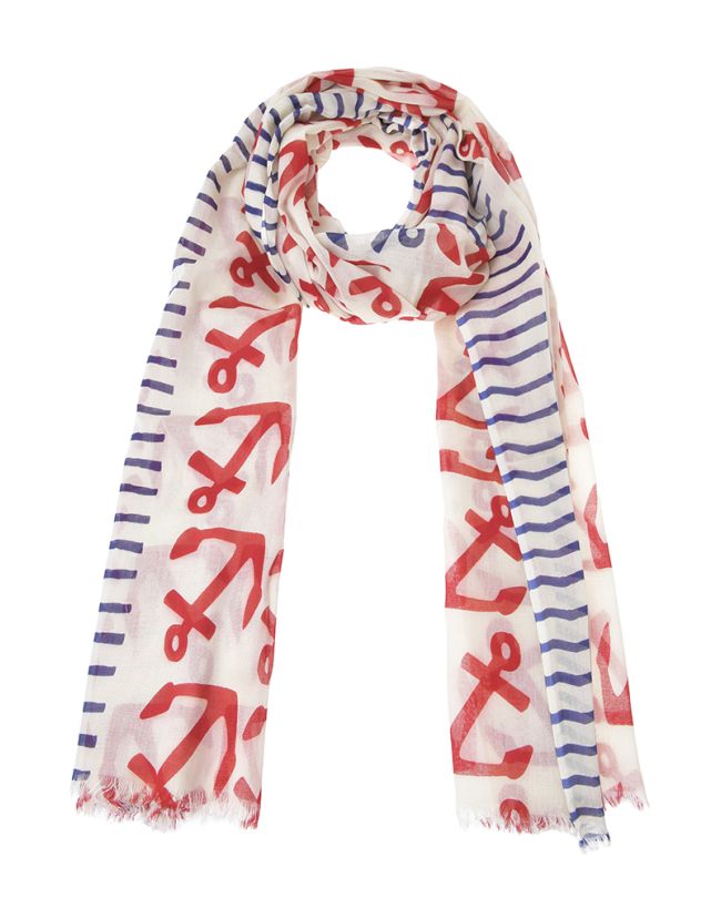 ΦΟΥΛΑΡΙ/ΠΑΡΕΟ ΣΕ ΕΚΡΟΥ ΜΕ ΚΟΚΚΙΝΕΣ ΑΓΚΥΡΕΣ 100Χ180 (100% COTTON)