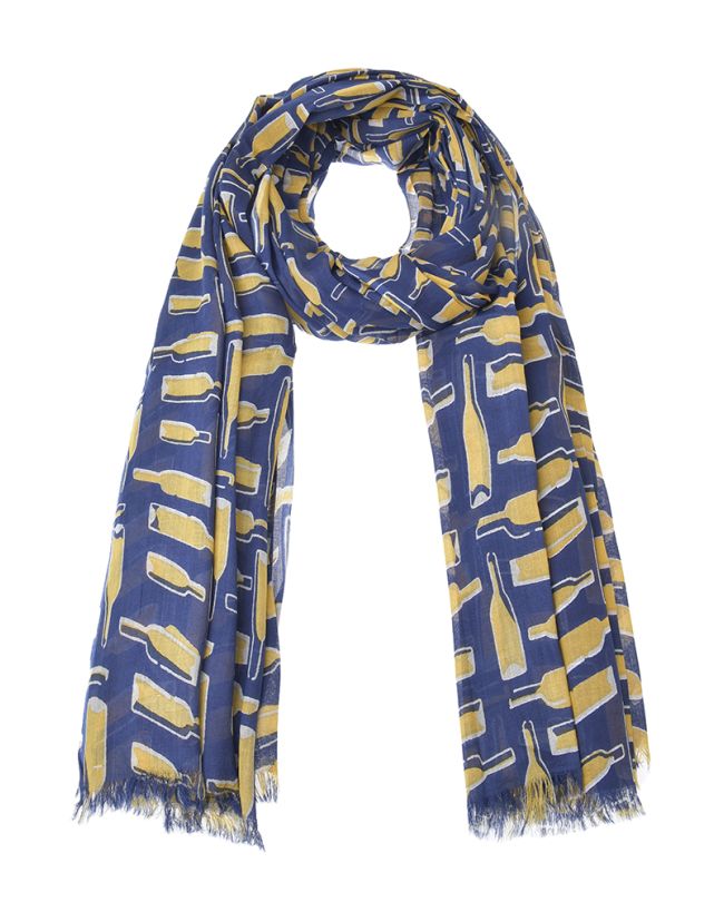 ΦΟΥΛΑΡΙ/ΠΑΡΕΟ ΣΕ ΣΚΟΥΡΟ ΜΠΛΕ ΜΕ ΚΙΤΡΙΝΑ ΣΧΕΔΙΑ 100Χ180 (100% COTTON)