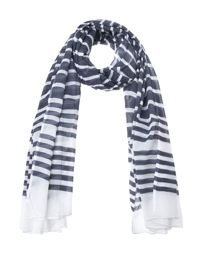 ΦΟΥΛΑΡΙ/ΠΑΡΕΟ ΣΕ ΛΕΥΚΟ ΧΡΩΜΑ ΜΕ ΜΑΥΡΕΣ ΓΡΑΜΜΕΣ 100Χ180 (100% COTTON)