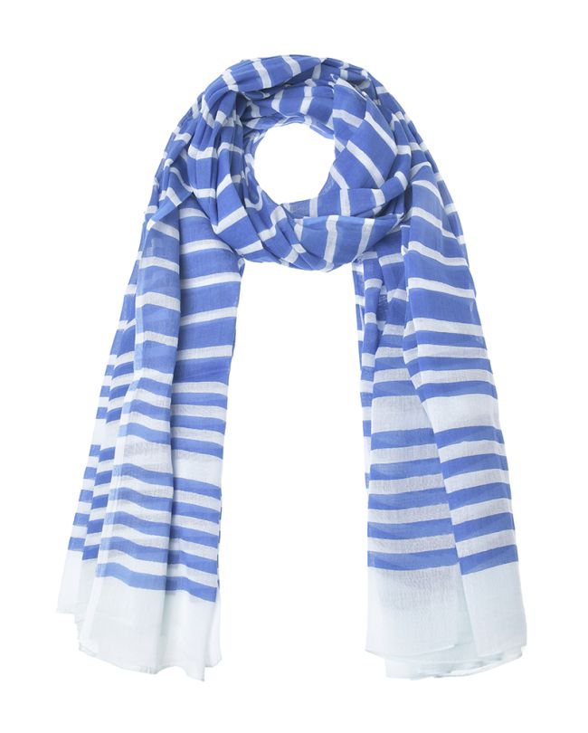 ΦΟΥΛΑΡΙ/ΠΑΡΕΟ ΣΕ ΛΕΥΚΟ ΧΡΩΜΑ ΜΕ ΓΑΛΑΖΙΕΣ ΓΡΑΜΜΕΣ 100Χ180 (100% COTTON)