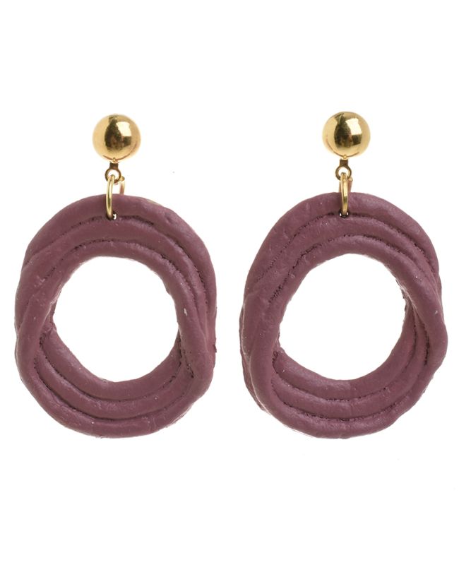 EARRINGS FROM RECYCLED MATERIALS IN PINK COLOR 8Χ1.5X3.5
