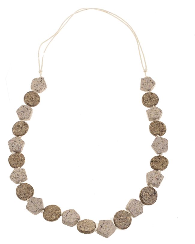 NECKLACE FROM RECYCLED MATERIALS IN GREY/BROWN COLOR 34Χ15