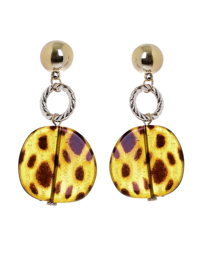 ANIMAL PRINT EARRINGS WITH GOLD 4X5
