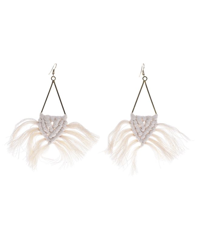 ΣΚΟΥΛΑΡΙΚΙΑ MACRAME ΕΚΡΟΥ ΜΕ ΦΟΥΝΤΕΣ