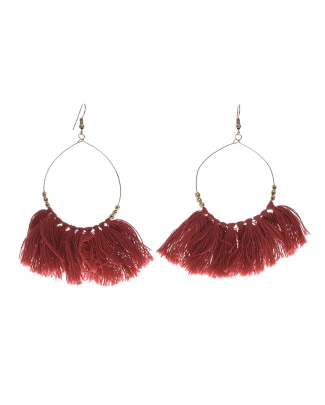 ΣΚΟΥΛΑΡΙΚΙΑ MACRAME ΚΟΚΚΙΝΑ ΜΕ ΦΟΥΝΤΕΣ