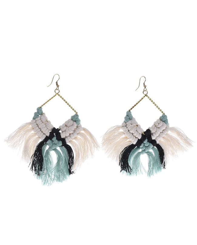 ΣΚΟΥΛΑΡΙΚΙΑ MACRAME ΤΥΡΚΟΥΑΖ/ΛΕΥΚΑ