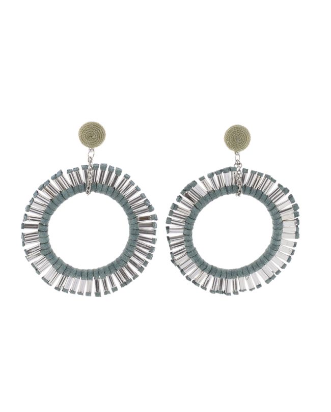 EARINGS IN WHITE/GREEN COLOR 7X1X8