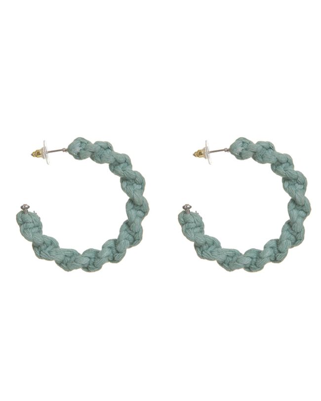 S/2 EARRINGS CROCHET  ΙΝ TURQUOISE COLOR 10Χ5