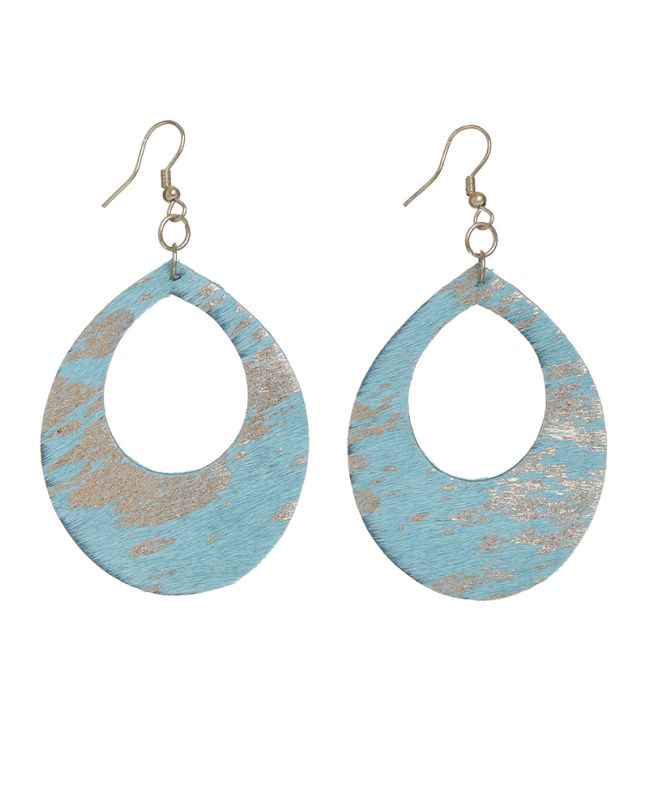 S/2 EARRINGS IN TURQUOISE/GOLD COLOR 8Χ7