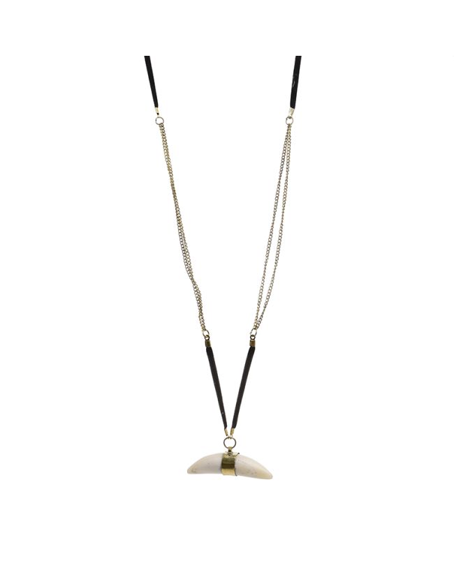NECKLACE IN BEIGE-GOLD -BLACK COLOR H-38