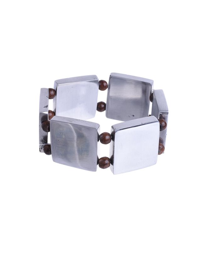 BRACELET WITH SQUARE SILVER DETAILS D6Χ2
