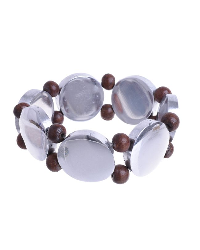 BRACELET WITH ROUND SILVER DETAILS D8X2