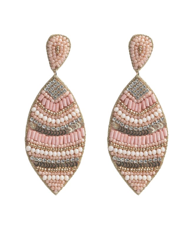 S/2 EARRINGS WITH BEADS IN PINK/GOLDEN COLOR