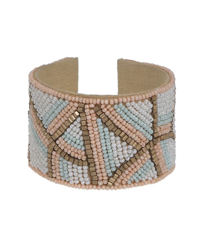 BRACELET WITH BEADS IN PEACH/WHITE COLOR