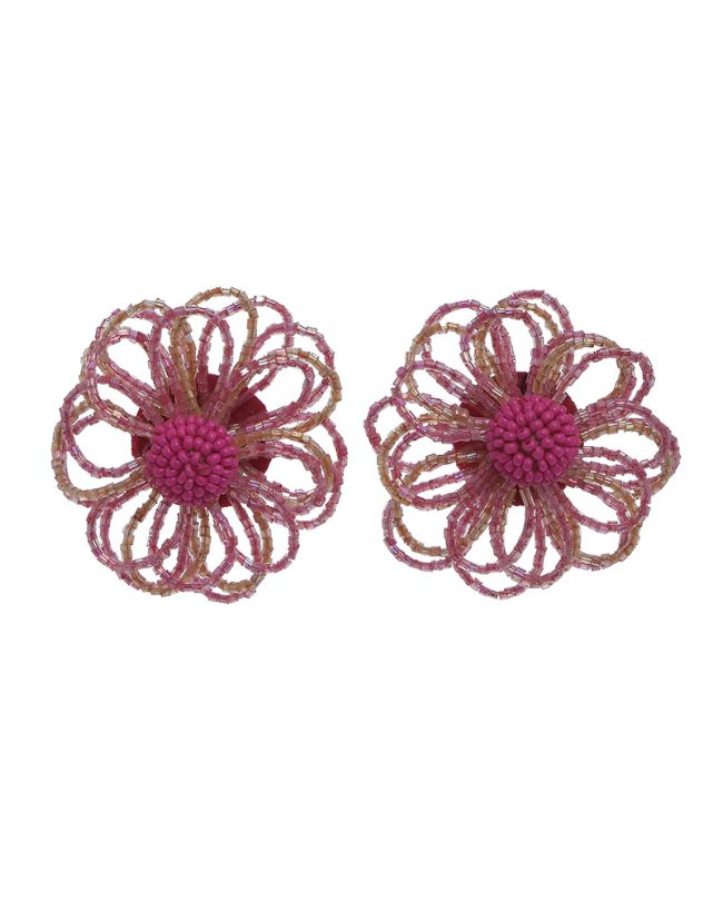 S/2 EARRINGS ''FLOWERS'' IN ΡΙΝΚ COLOR