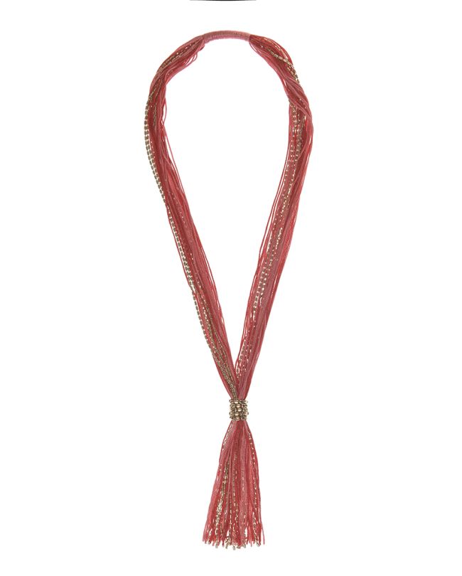 NECKLACE WITH BEADS IN FUCSHIA/GOLD COLOR